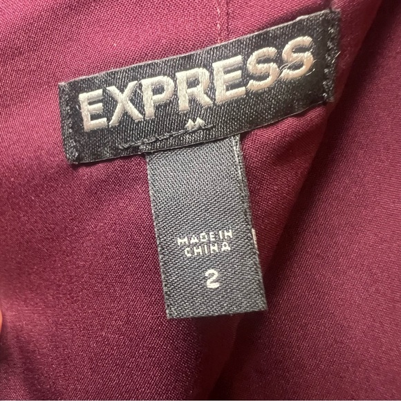 Express Burgundy Plaid Mini Skirt - Picture 3 of 6